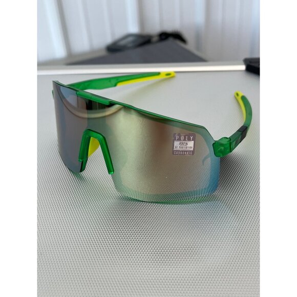 Kreedom Polycarbonate Sports Sunglasses UV Protection Green Yellow Cycling NEW - Picture 2 of 6